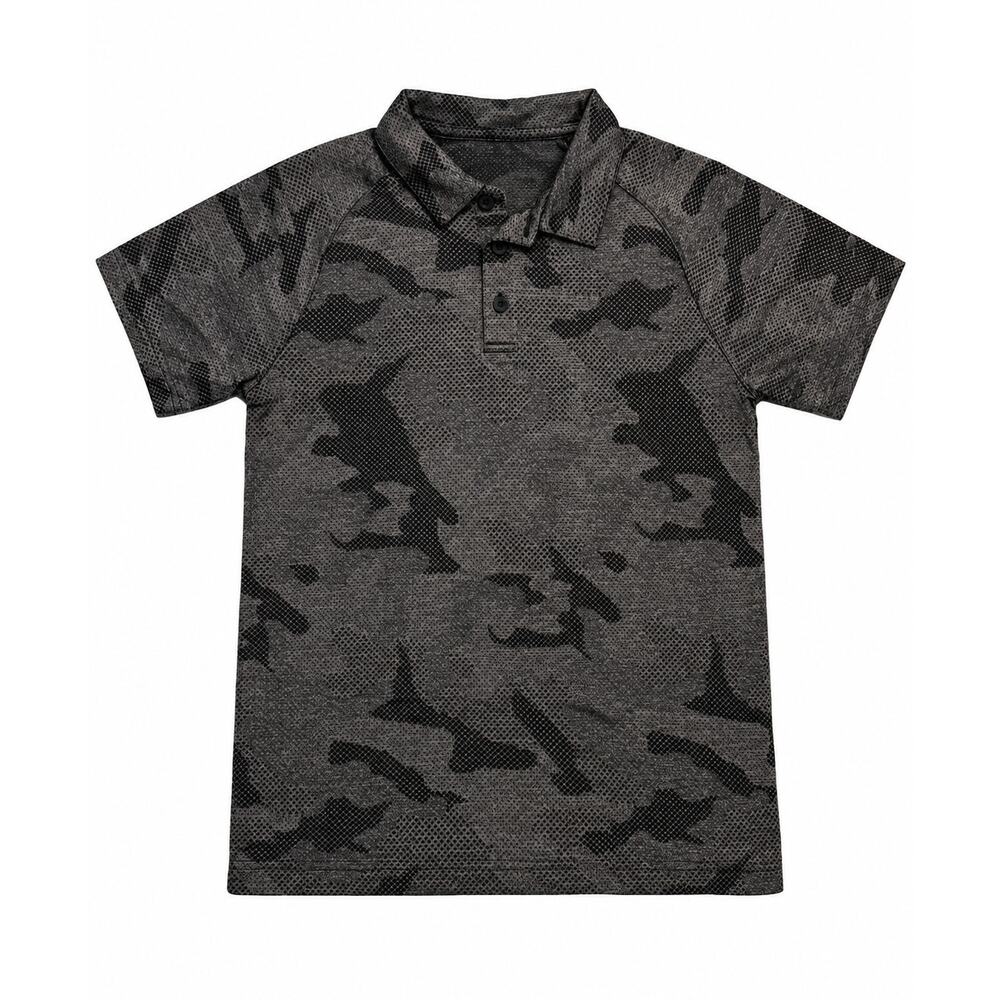Slazenger Golf Gray & Black Camo Polo Boys Size M